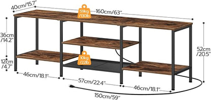 HOOBRO TV Stand with Power Outlets to 75 Inches, TV Console Table with Open - Image 2