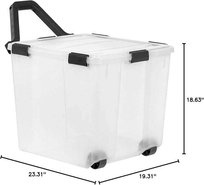 IRIS USA 6 Pack 106 Quart WeatherPro Wheeled Plastic Storage Bin Organization - Image 3