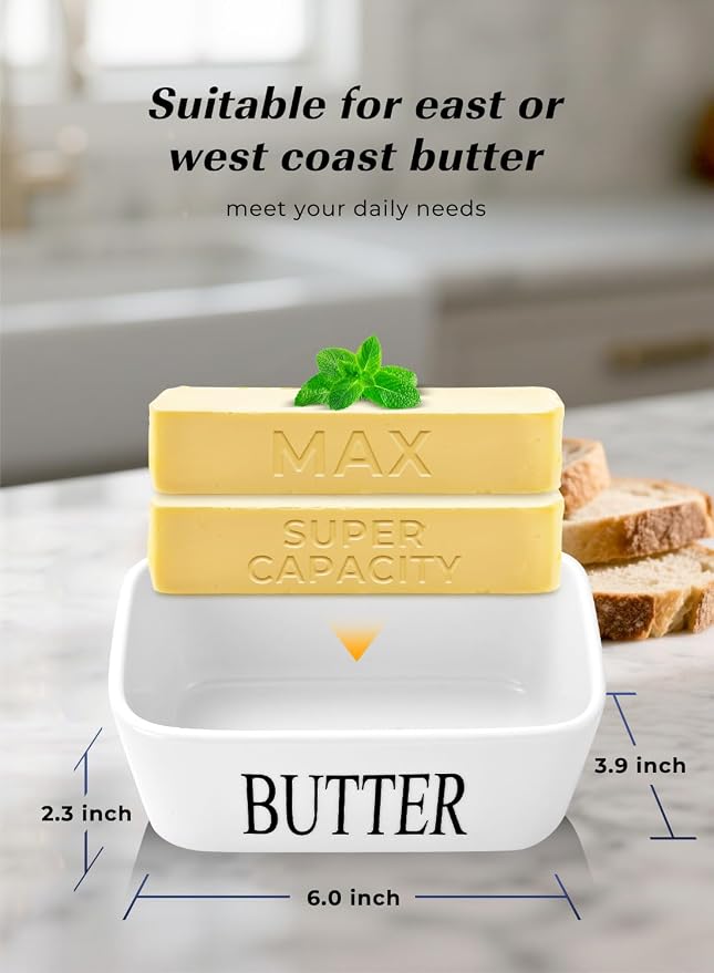 Butter Dish with Lid, Large Butter Container - Image 2