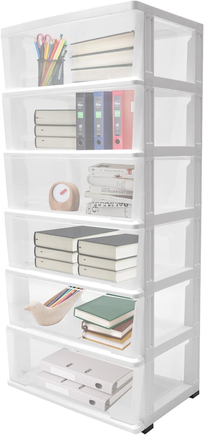 Plastic Drawer Storage Organizer Rolling Cart, Vertical Storage Tower Container by Unknown