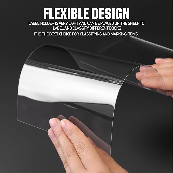 Containlol 15 Pieces Clear Shelf Label Holders Moveable Shelves Tags Moveable - Image 3