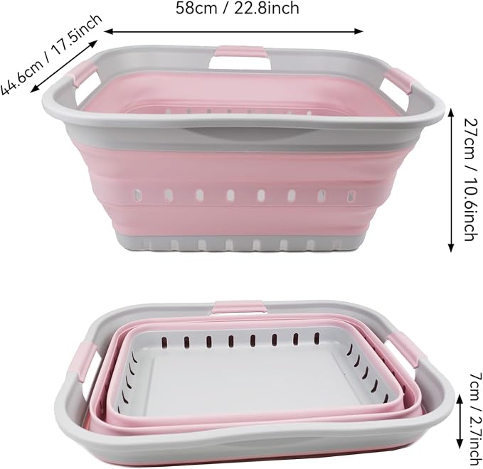 SAMMART 42L Collapsible Plastic Laundry Basket - Image 2