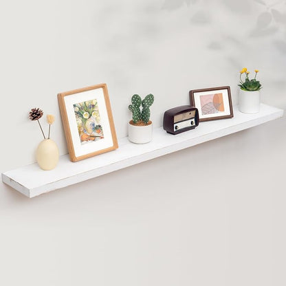 Floating Shelves for Wall, Rustic Elm Wood 56'' W x 8" D Wall Shelf - Image 7