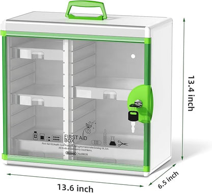 Lockable Medicine Cabinet with 5 Removable Trays, Wall Mounted & Portable - Image 2