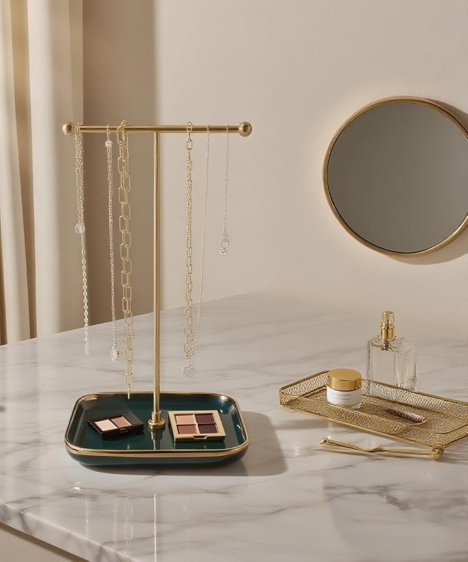 VROOMIUM Necklace Holder- Ceramic Base 1ft Height Jewelry Organizer Stand - Image 6