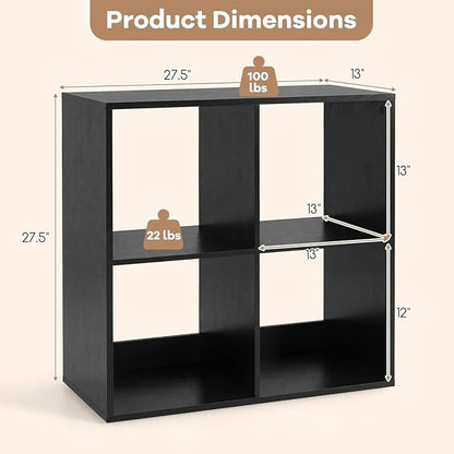 POWERSTONE 4 Cube Storage Organizer, 2 Tier Cubby Bookshelf Freestanding - Image 2