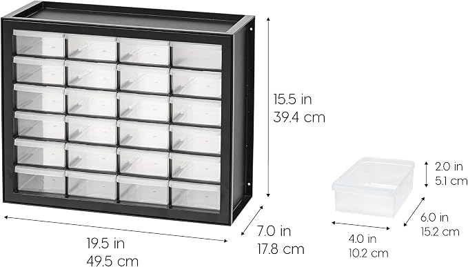 IRIS USA 24-Drawer Plastic Storage Cabinet, Teacher Toolbox, Small Business - Image 3