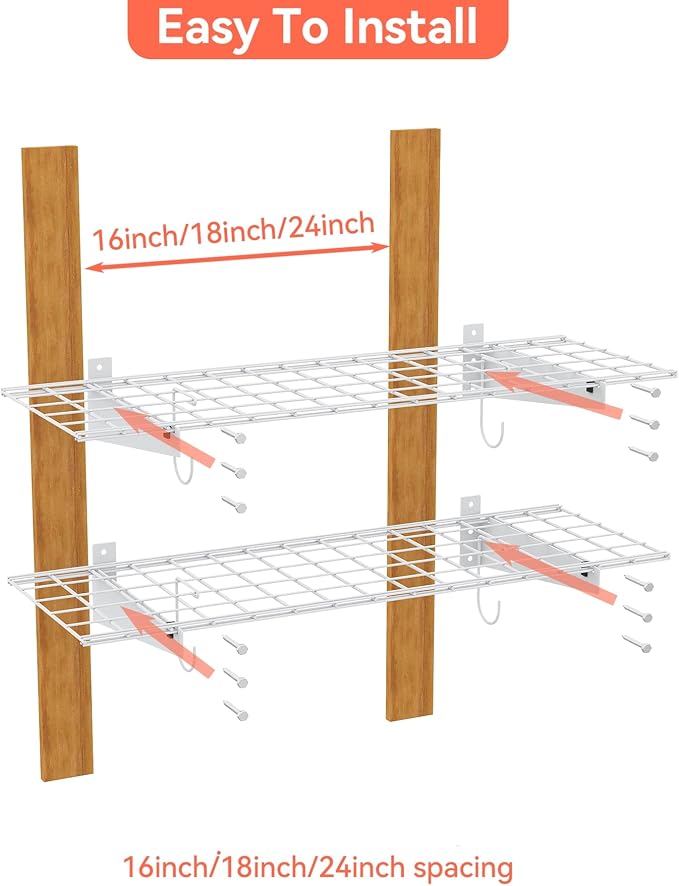 TORACK 2 Pack Garage Storage Wall Shelves - Image 5