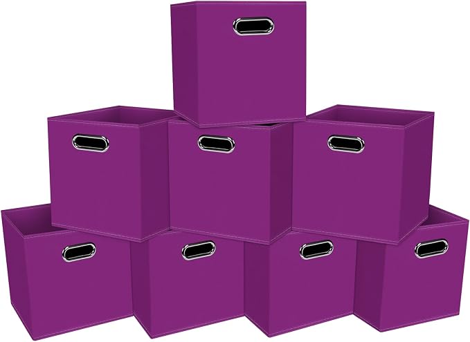 Fabric Cloth Storage Bins, Fabric Cube Organizer by SEVENDOME