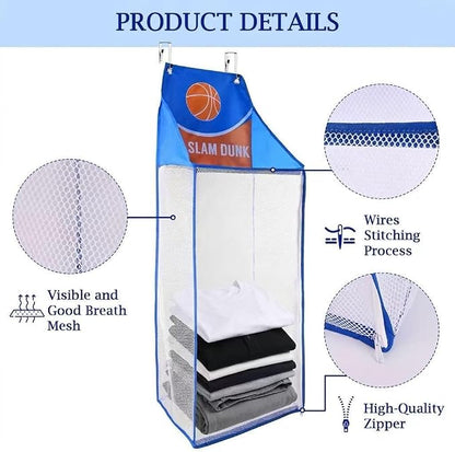 2 Pack Over the Door Laundry Hamper, Hanging Basketball Laundry Hamper - Image 4