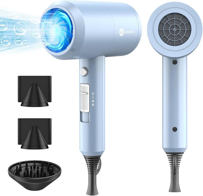 Slopehill Professional Ionic Hair Dryer, Powerful 1800W Fast Drying Low Noise by slopehill