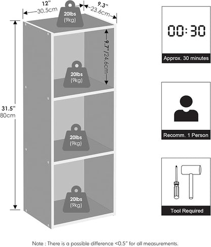 Furinno Reed Closet Organizers and Storage, 3-Tier Closet Organizer, Open Shelf - Image 4