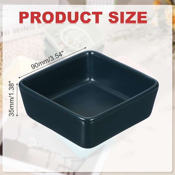 PATIKIL Square Paper Clip Holders, Ceramic Bowl Dish Clip Dispenser Organizer - Image 2
