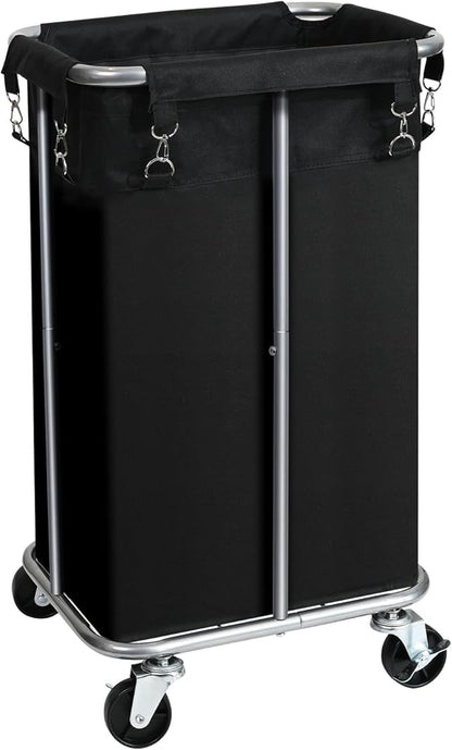 Laundry Basket with Wheels, Rolling Laundry Hamper with Removable Bag, 100L by Ollieroo