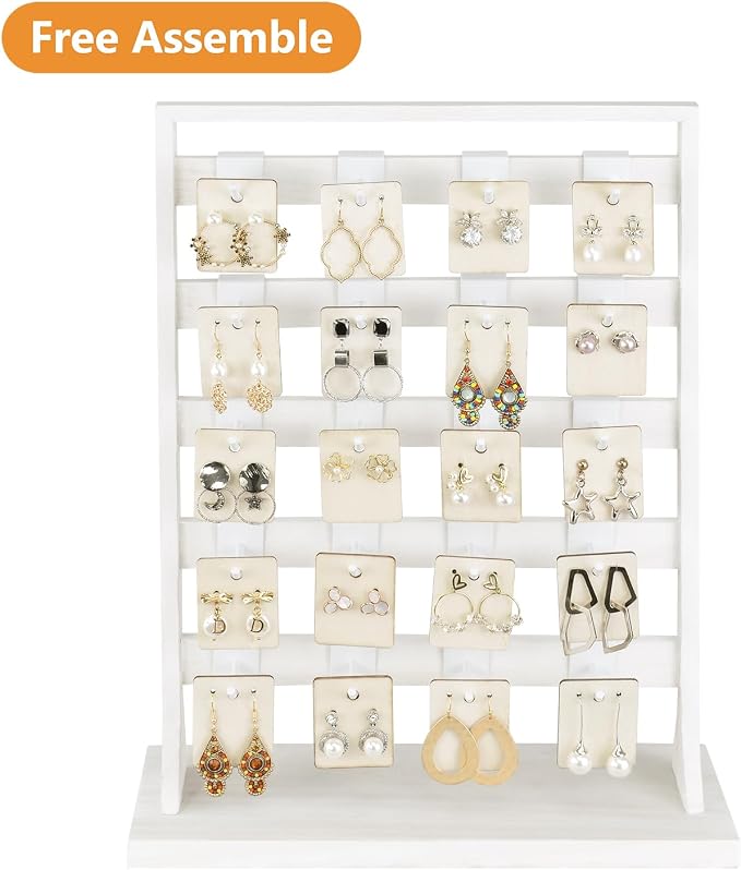 Ikee Design Free Assemble 2 Pcs Set Wooden Jewelry Display Rack - Image 4