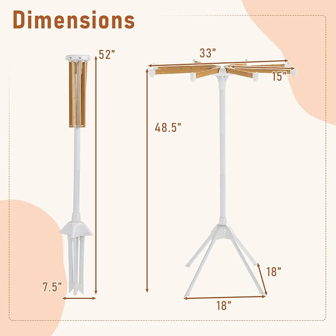 Giantex 4 Legs Clothes Drying Rack, Foldable Laundry Drying Rack - Image 4