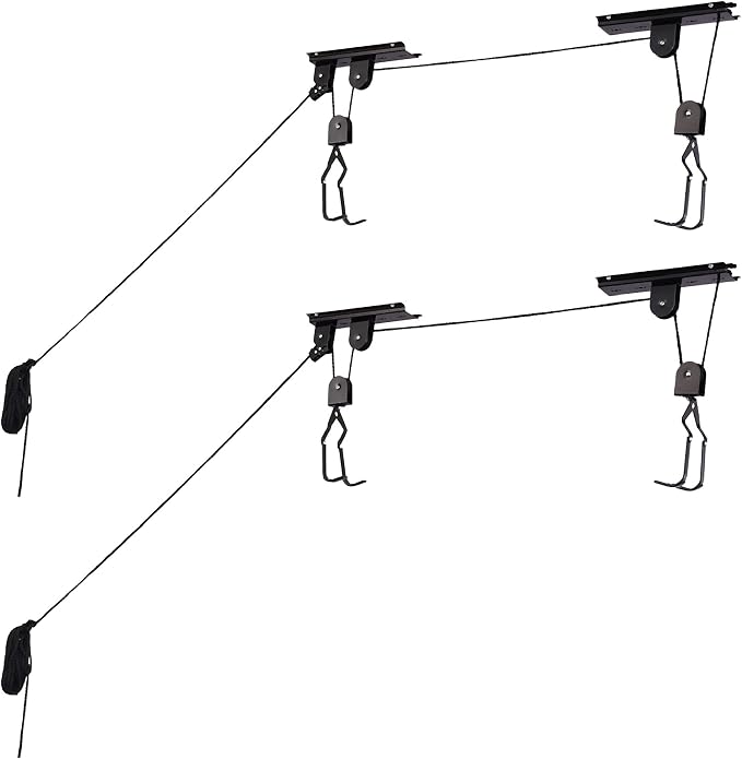 Bike Hanger - Overhead Hoist Pulley System - Secure Garage Ceiling Storage by by RADSportz