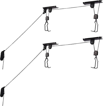Bike Hanger - Overhead Hoist Pulley System - Secure Garage Ceiling Storage by by RADSportz