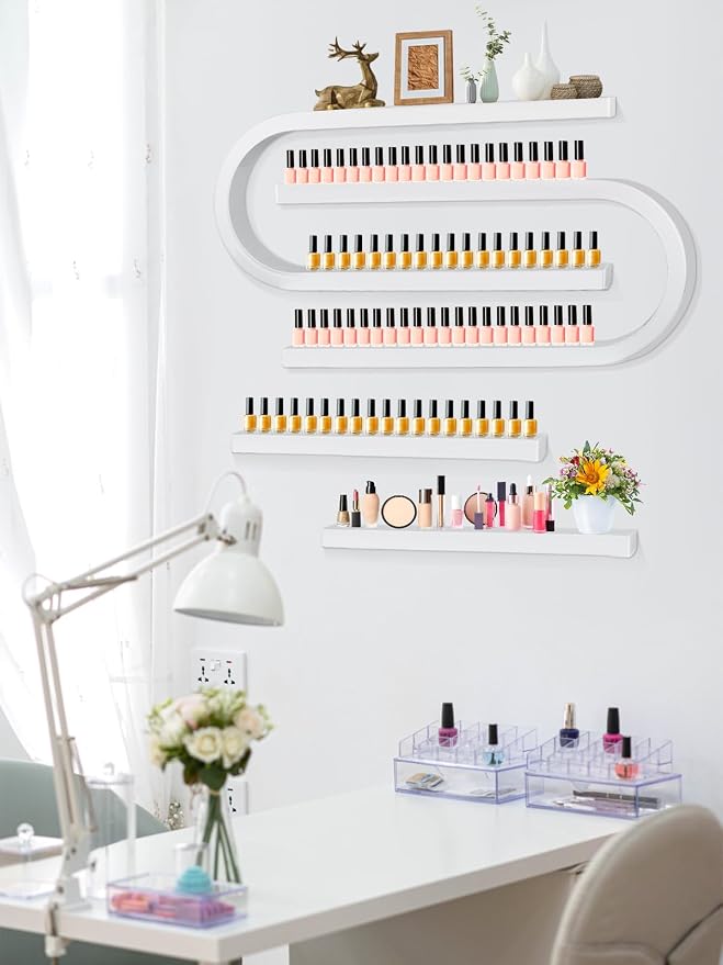 EBANKU 4PC U Shape Nail Polish Racks Heavy Duty Nail Shelfs - Image 6