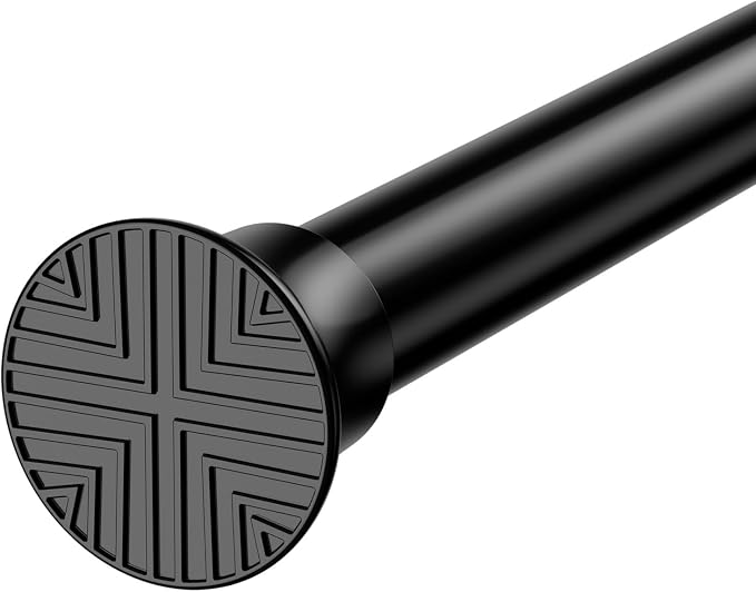 1Pcs Tension Curtain Rod 31 To 63 Inch Black Shower Curtain Rod No Drilling by WEIXINHAI