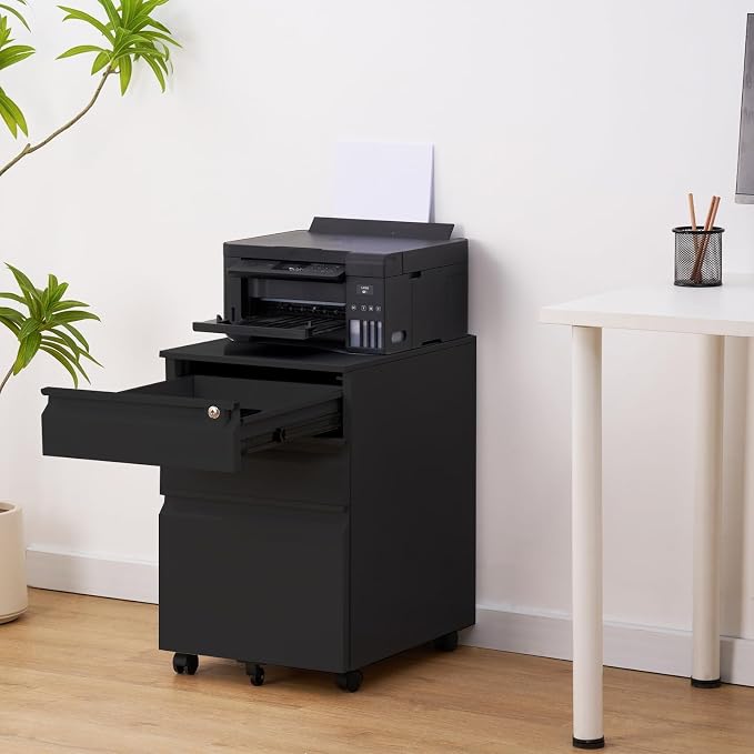 Garvee Mobile Filing Cabinet 3 Drawer, Under Desk File Cabinet - Image 6