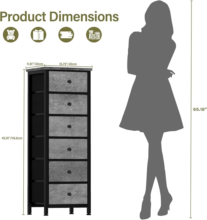 VASICAR Tall Narrow Dresser - Image 3