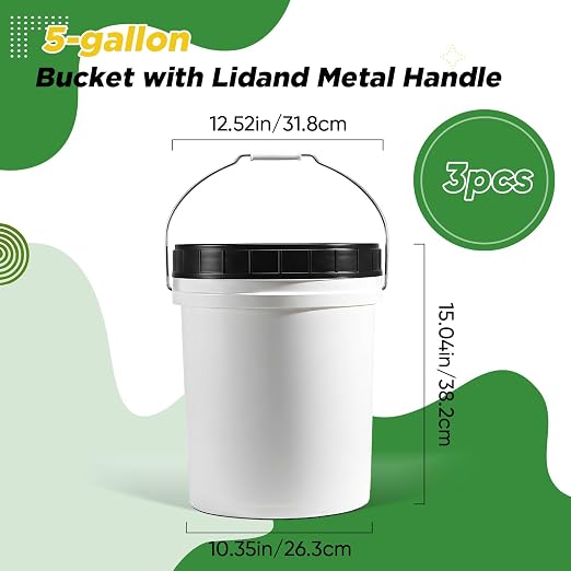 DEMORA 5 Gallon Food Grade Plastic Bucket - Image 2