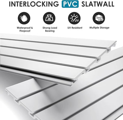 Braki PVC Slat Wall Paneling 2x4 ft, Garage Organizer Storage System, Heavy - Image 3