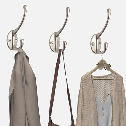IBosins 10 Pack Heavy Duty Dual Coat Hooks Wall Mounted - Image 7