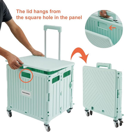MACOPRO Folding Utility Cart Portable Rolling Crate Handcart Shopping Trolley - Image 8