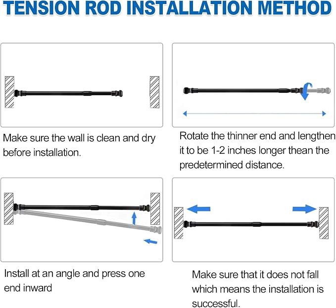AIZESI Spring Tension Curtain Rods Short Tension Rod - Image 6