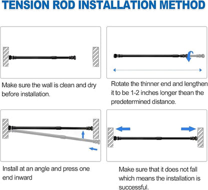 AIZESI Spring Tension Curtain Rods Short Tension Rod - Image 6