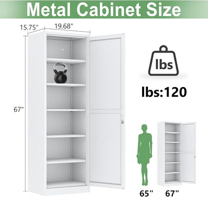 Ckzbx Metal Locker Tall Narrow Storage Cabinet, Gym Home Office, Entryway and - Image 3