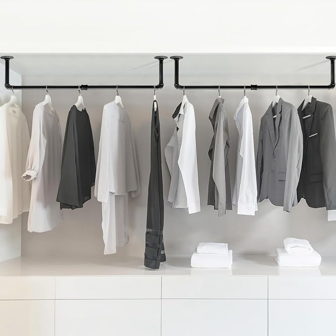 Industrial Pipe Clothes Rack Wall Mounted Clothing Rack Set of 2, 38.2 Inches - Image 7