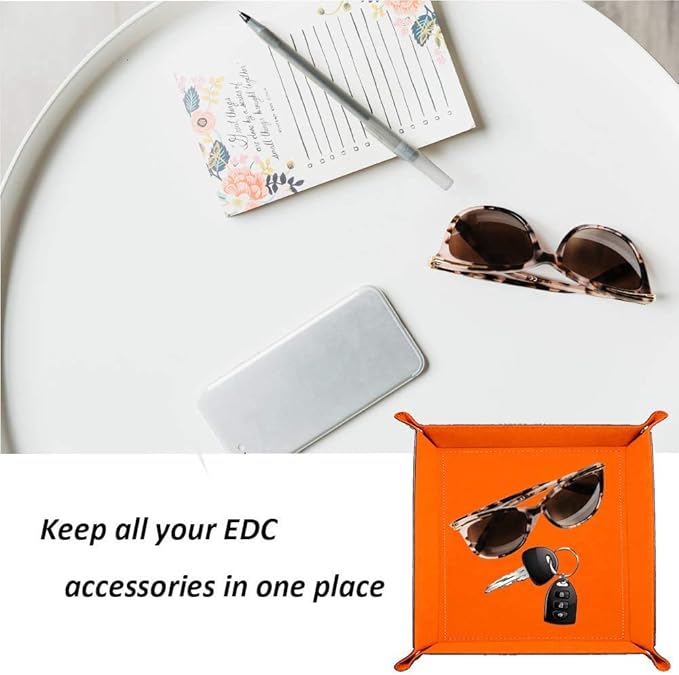 siduater Valet Tray Desktop Storage Organizer – Vegan Leather Catchall Bedside - Image 4