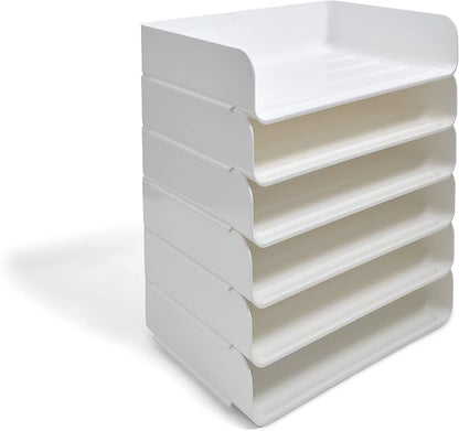 TRU RED Side‑Load Stackable Letter Tray, 12/Carton – High‑Volume Desktop Paper by TRURED
