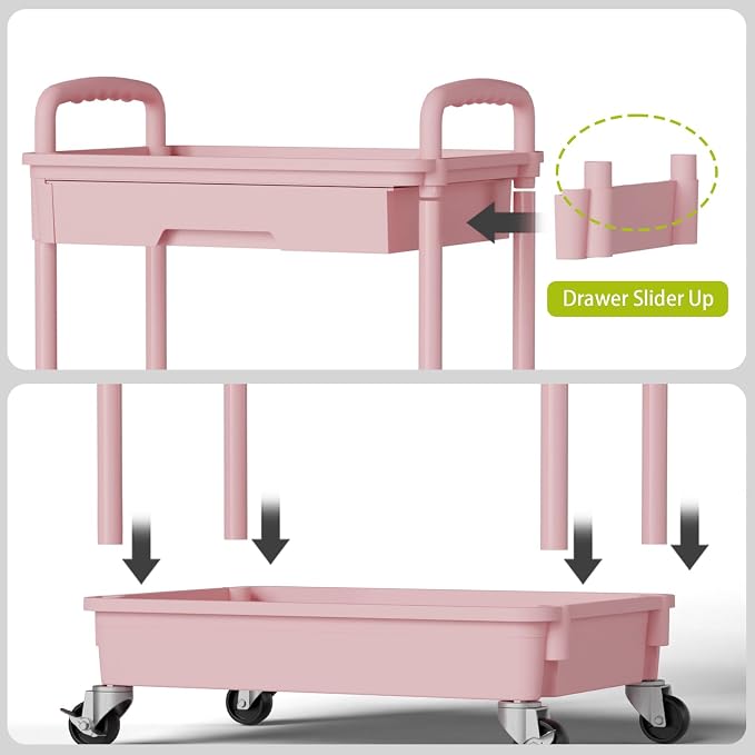 Sorgion 3 Tier Rolling Cart Organizer, Laundry Room Bathroom Organizers and - Image 5