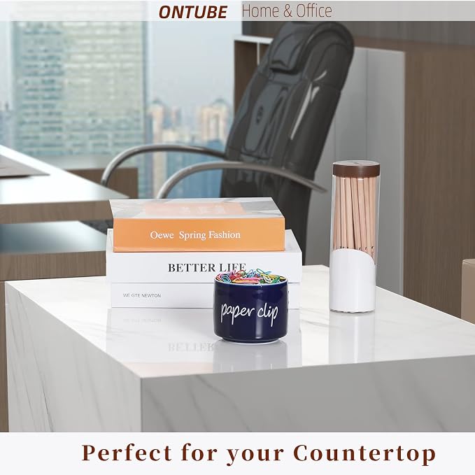 ONTUBE Porcelain Paper Clip Holders, Ceramic Paper Clip Organizer - Image 6