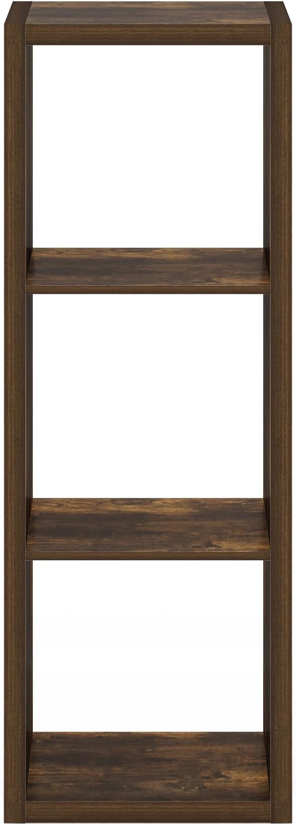 Furinno Cubicle Book Shelf, 3-Cube Bookshelf, Extra Thick Frame Horizontally & - Image 11