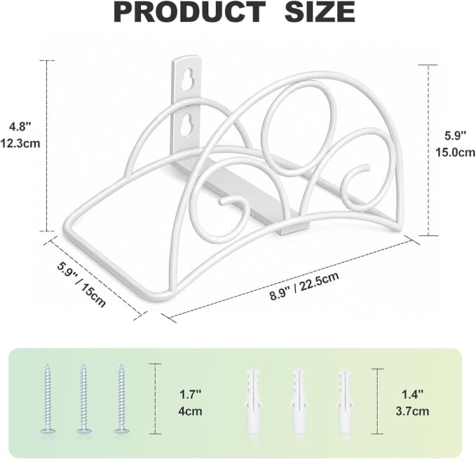 Metal Garden Hose Holder Wall Mounted Water White Hose Holder - Image 6