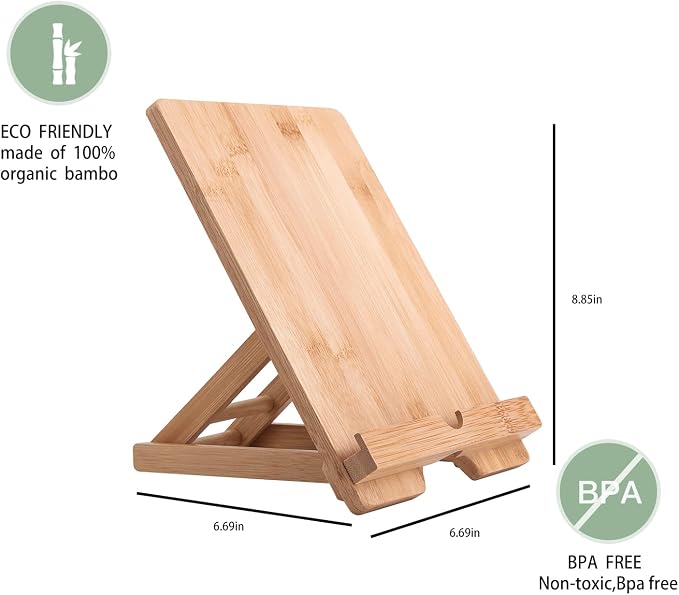 Bamboo Tablet Stand Holder - Image 3