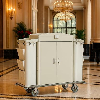 Heavy Duty Metal Housekeeping Janitorial Cart - Image 4