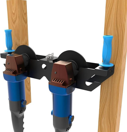 2 Pack of Angle Grinder Holder- 2 Bay Tool Wall Mount Bracket Stand Storage Rack - Image 2