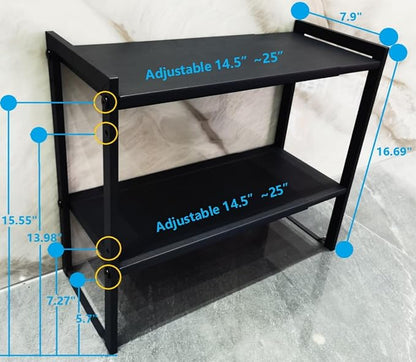 2 Tier Expandable Cabinet Shelf Organizer 14.5-25" L Kitchen Counter Shelf Rack - Image 3