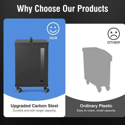Rayzi 66lb Wood Pellet Storage Bin, Carbon Steel Fuel Pellet Container - Image 6