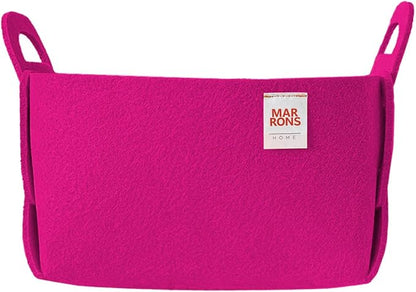 Collapsible Felt MAGENTAPINK Storage Bin Small 7.1"x5.1"x5.1" – Foldable Basket by MARRONS