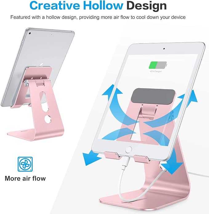 OMOTON Adjustable Tablet Stand for Desk, Upgraded Longer Arms for Greater - Image 5