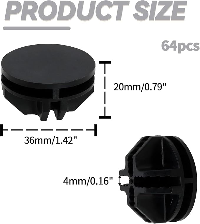 Bonsicoky 64 Pcs Black Plastic Connector - Image 2