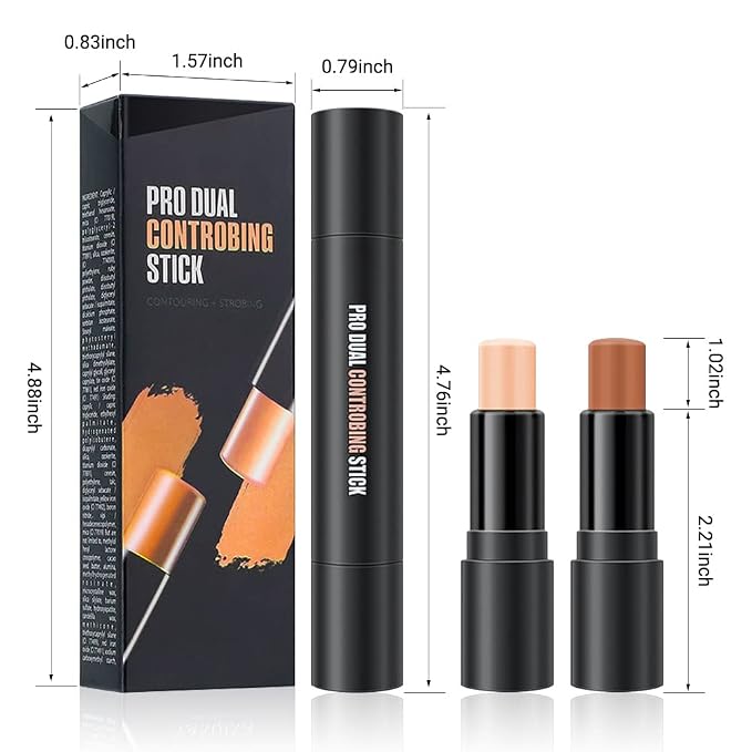 evpct 2In1 Cream Contour Stick Contouring Concealer Sticks Makeup Face Cream Kit - Image 6