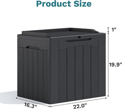 Patiolife 30 Gallon Resin Deck Box, Small Outdoor Storage - Image 6
